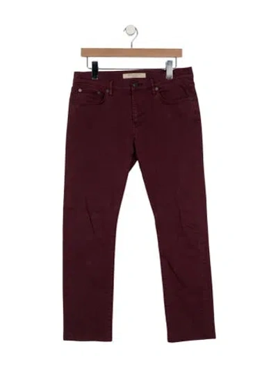 Pre-owned Burberry Skinny Jeans In Burgundy