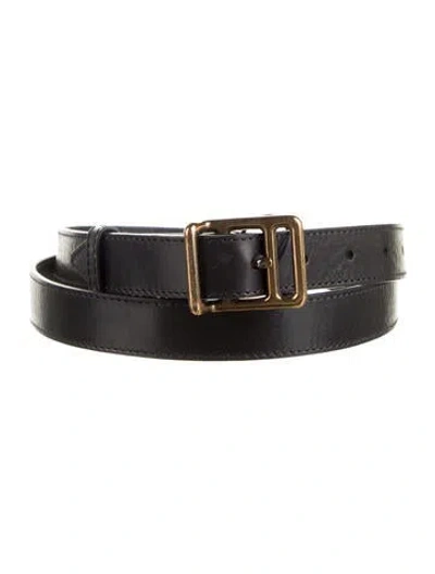 Pre-owned Burberry Skinny Leather Belt In Black