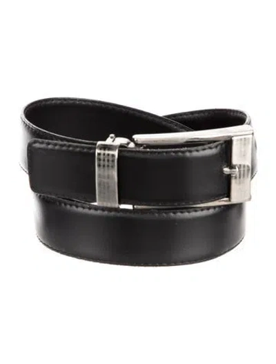 Pre-owned Burberry Skinny Leather Belt In Black