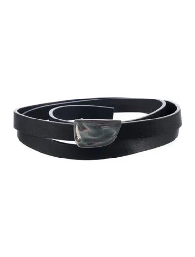 Pre-owned Burberry Skinny Leather Belt In Black
