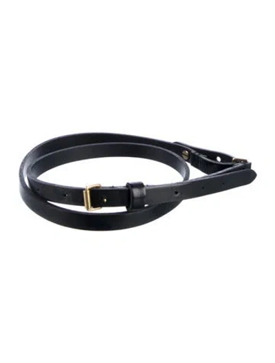 Pre-owned Burberry Skinny Leather Belt In Black