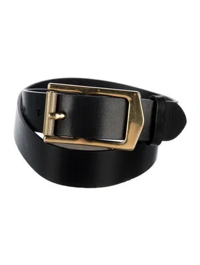 Pre-owned Burberry Skinny Leather Belt In Black