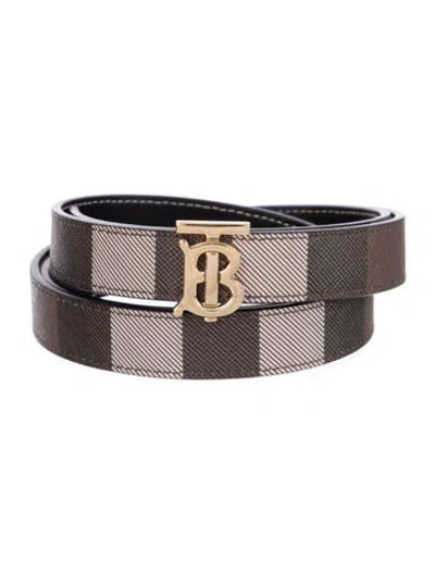 Pre-owned Burberry Skinny Leather Belt In Brown
