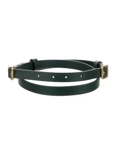 Pre-owned Burberry Skinny Leather Belt In Green