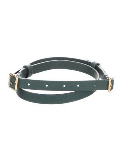 Pre-owned Burberry Skinny Leather Belt In Green