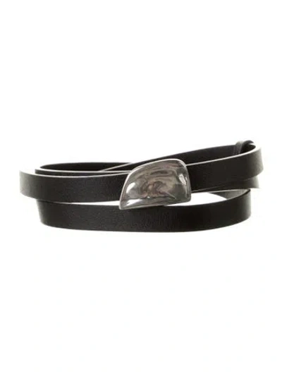 Pre-owned Burberry Skinny Leather Belt Kit In Black