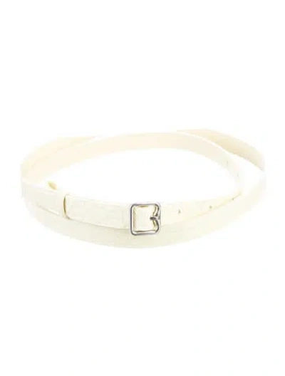 Pre-owned Burberry Skinny Leather Belt In Neutral