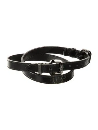 Pre-owned Burberry Skinny Leather Waist Belt In Black