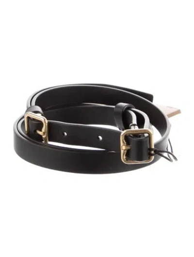Pre-owned Burberry Skinny Leather Waist Belt In Black