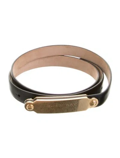 Pre-owned Burberry Skinny Leather Waist Belt In Black