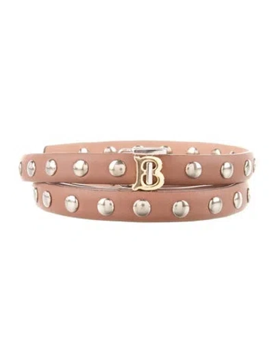 Pre-owned Burberry Skinny Leather Waist Belt In Brown