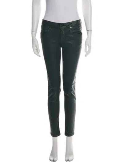 Pre-owned Burberry Skinny Leg Pants In Green