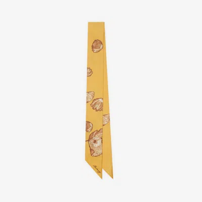 Burberry Skinny Poppy Silk Scarf In Veneer