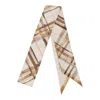 Burberry Plaid Pattern Nutmeg Scarf With Elegant Pointed Ends In Beige