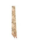 Burberry Skinny Reversible Check Silk Scarf In Teacup