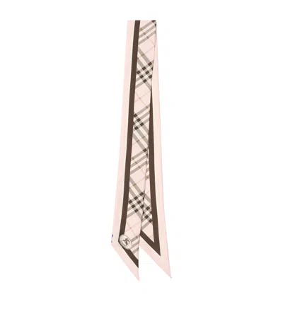 BURBERRY SILK CHECK KNIGHT SKINNY SCARF