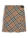 Burberry Check Wool Blend Mini Skirt Clothing