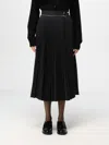 Burberry Pleated Mid-length Skirt With Fitted Waistband In Beige