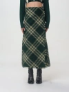 Burberry Maxi Kilt With Check Pattern In Green