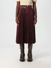 Burberry Embroidered Jersey Skirt In Red