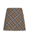 Burberry Check Wool Blend Mini Skirt Clothing In Linden Ip Check