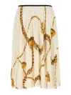 Burberry "guardian" Pleated Midi Skirt In Multicolour