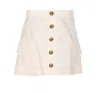 Burberry Buttoned High Waist Mini Skirt In White
