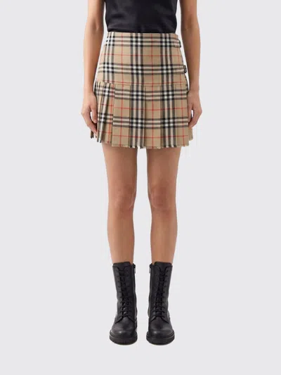 Burberry Skirt  Woman Color Beige In Brown
