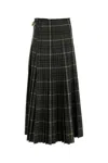 Burberry Check Wool Blend Pleated Long Skirt