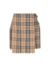 Burberry Vintage Check Wool Kilt In Multi