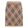 Burberry Embroidered Wool Blend Mini Skirt In Brown