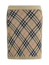 Burberry Embroidered Wool Blend Mini Skirt In Brown