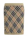 Burberry Embroidered Wool Blend Mini Skirt In Brown