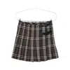 Burberry Wool Skirt With Embroidered Buckle And Pleats In Multi