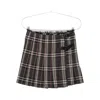 Burberry Wool Skirt With Embroidered Buckle And Pleats In Multi