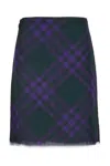 Burberry Asymmetrical High-waisted Silk Skirt With Plaid Pattern In Black