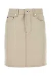 Burberry Equestrian Knight Denim Skirt In Neutral