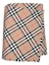 Burberry Plaid Wrap Skirt With Pleated Finish In Beige