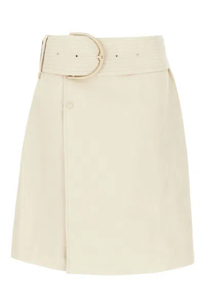 Burberry Ivory Cellulose Fiber Blend Skirt In Beige