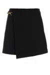 Burberry Women Black Wool Mini Skirt In Black