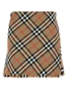 Burberry Checked Pleated Mni Skirt In Brown