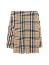 Burberry Pleated Wool Skirt In Archive Beige In Brown