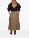 Burberry Beige Skirt With Adjustable Belt And Button Closure In Cotton Woman In Brown