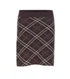 Burberry Checkered Knee-length Skirt Elastic Waist In Brown
