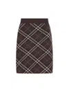 Burberry Checkered Knee-length Skirt Elastic Waist In Brown