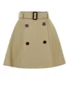 Burberry Women Beige Twill Skirt In Brown