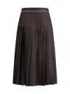 Burberry Women Sunflower Pleated Silk Skirt In Brown