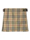 Burberry Skye Check Buckled Mini Wrap Skirt In Brown