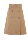 Burberry Alice Cf Cotton Twill Trench Mini Skirt In Brown