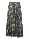Burberry Women Pleated Wool-blend Skirt In Gray